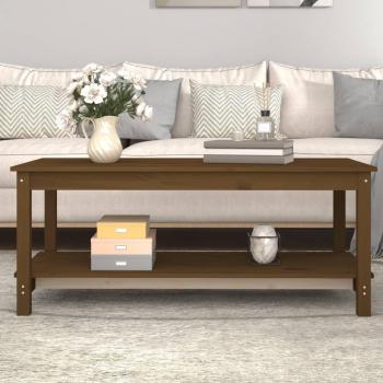 Mesa de salón ámbar 110x55x45 cm madera maciza de pino marrón miel