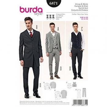 Burda Patrón 6871 Traje Completo y Chaleco