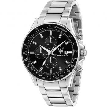 Maserati Sfidia Chronograph Watch R8873640015 - Men's, Black Dial, Chronograph, Stainless Steel Case, Quartz Movement, Water Resistant 50m