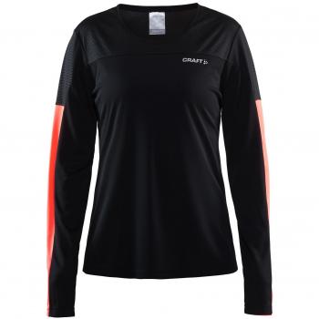 Craft Mujer Radiate LS Tee W BL/panic Camisetas, Black/panic, XL