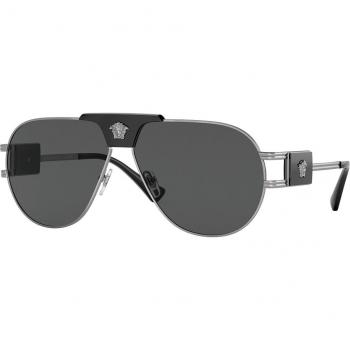 Versace Ve2252 col. 100187 Uomo Pilot Canna di fucile Sunglasses, Gray, Size: 63 MM