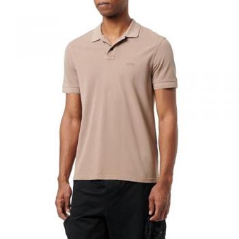 Boss Prime Cotton-Piqué Polo Shirt for Men - Open Brown - Size M