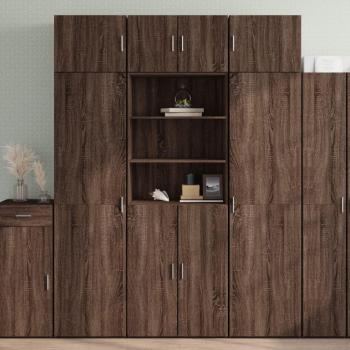 Aparador alto de madera de ingeniería marrón roble 70x42,5x185 cm Vidaxl