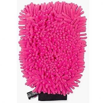Muc-Off Unisex's 2-in-1 Microfibre Wash High-Quality Bike Cleaning Mitt with Reverse Waffle Design to Remove Stubborn Dirt-Machine Washable, Pink, One Size