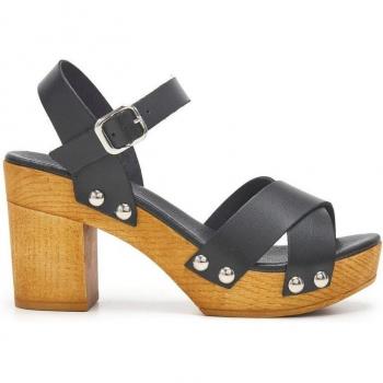 Lois 74351 Sandalias de tacón de mujer negras en piel