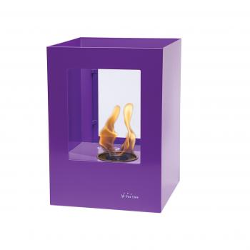 PURLINE HELIOS-V - Biochimenea sobremesa con cristal templado, color violeta, 1200 W