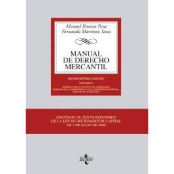 Manual de Derecho Mercantil: Vol. I. Introducción y estatuto del empresario. Derecho de la competencia y de la propiedad industrial. Derecho de ... Biblioteca Universitaria De Editorial Tecnos)