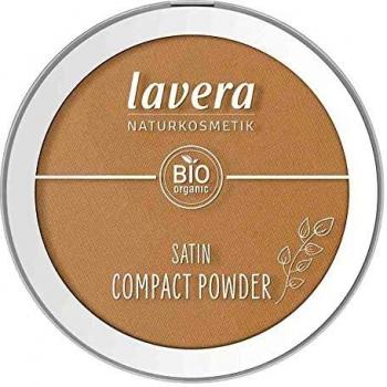 Lavera Satin Compact Powder 03 Tanned - Organic Vegan Mattifying Makeup with Almond Oil & Rice Powder (9.5g)