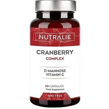 Arándano Rojo Americano para Cistitis y Tracto Urinario |PREMIO 2021| Alta Dosis Arándano Rojo con Vitamina C, D-Manosa e Hibisco - Tonifica el músculo pélvico | 60 Cápsulas Nutralie