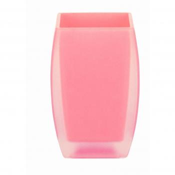 Portacepillos de dientes SPIRELLA Freddo de poliéster en color rosa, 7 x 7 x 10,5 cm