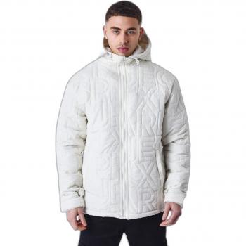 Project X Paris Hooded Puffer Jacket - Greige, Size S