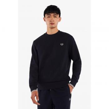 Fred Perry Men's Crew Neck Sweatshirt in Navy, Size: XL, Cotton Blend