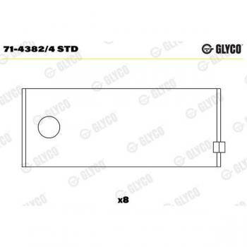 Cojinete de biela GLYCO 71-4382/4 STD para FORD
