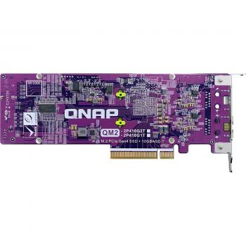 Tarjeta de expansión QNAP QM2-2P410G1T con interfaz PCIe, adaptador RJ-45, 2 puertos 10GbE y 1TB de almacenamiento
