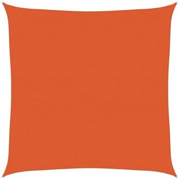 Toldo de vela cuadrado HDPE 160g/m² Naranja 4x4 m