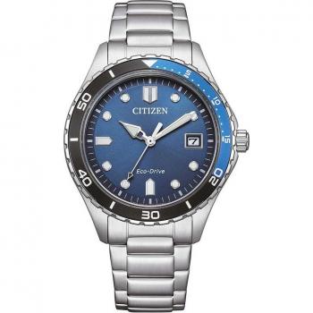Citizen Eco-Drive Unisex Sport Watch AW1821-89L Stainless Steel 37mm Water Resistant 10ATM