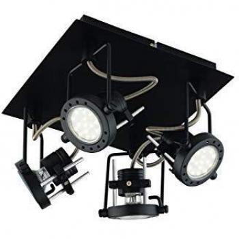 Plafón Spot Tecnológico Negro 16 cm con Bombillas