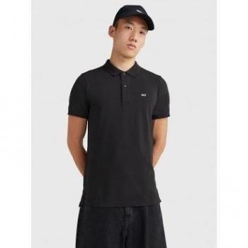 Tommy Jeans Men's Slim Fit Black Polo T-Shirt - XS