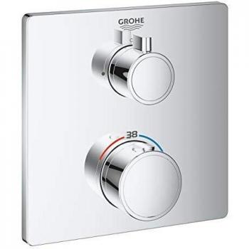 Grohe 24078000 - Termostato de Ducha Grifo Cuadrado, Cromado, 1 salida
