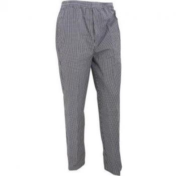 Pantalones de Chef Unisex Premier Pull-on 2XL Negro/Blanco - Ropa de Trabajo para Catering