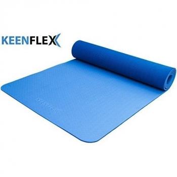 KeenFlex - TPE - Colchoneta de Alta Calidad para Yoga y Pilates y Fitness Grande 6 mm de espesor, y extra confortable anti resbaloso, Amigable con el Medio Ambiente & Reciclable, Biodegradable