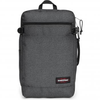Eastpak Transit'r Pack 77H Black Denim - Mochila de viaje, capacidad de 77 litros, diseño en denim negro, compartimento principal con cierre, correas ajustables y acolchadas, múltiples bolsillos exteriores para organización, asas