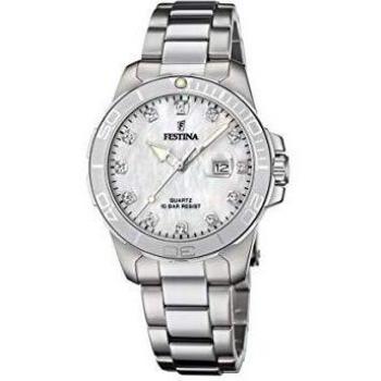 FESTINA Reloj Modelo F20503/1 de la colección Boyfriend Collection, Caja de 34,5 mm nacar con Correa de Acero para señora