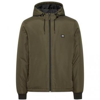 Chaqueta de entretiempo Blend para hombre con capucha, cordón y puños acanalados, ajuste regular, color Verde Bosque (L)