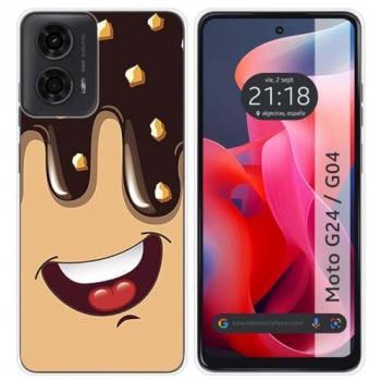 Funda de Silicona para Motorola Moto G04 / G24 Diseño Helado Chocolate