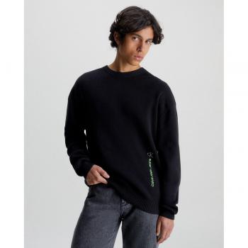 Calvin Klein Men's Black Regular Fit Logo Sweater