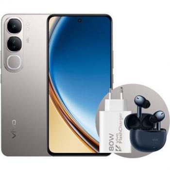 Smartphone Vivo V40 SE 5G 6.67'' AMOLED 256GB Plata + Auriculares TWS 3E Con Estuche de Carga + Cargador Rápido 80W