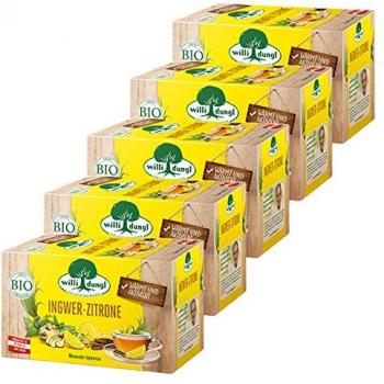 Willi Dungl Organic Ginger Lemon Tea, 36g - Herbal Infusion with Warming Properties