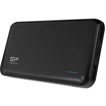 Silicon Power SP10KMAPBK100P0K - Batería Externa de 10000 mAh con 2 Salidas USB, Negro Mate