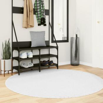Alfombra de pelo corto OVIEDO gris Ø 160 cm - Alfombra de área para sala de estar, dormitorio, habitación y salón
