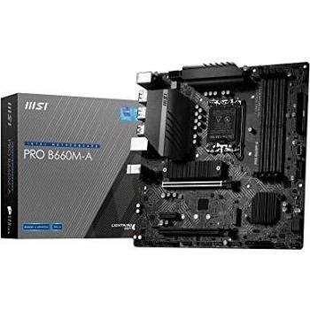 Pro B660M-A DDR4 Placa Base Micro-ATX – Admite Procesadores Intel Core 12th Gen, LGA 1700 - DDR4 Memory Boost 4800+MHz/OC, Ranura PCIe 3.0 x1, 2 Ranuras M.2 Gen4, LAN 2.5G