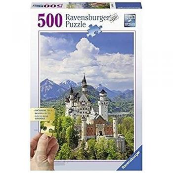 Puzzle Ravensburger Neuschwanstein - Edición Oro, 500 Piezas con XXL-Teile para Adultos