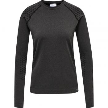 Hummel Ci Seamless Long Sleeve T-shirt Black Melange S female