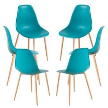 Pack 6 Sillas Mykle - Verde Azulado para Comedor