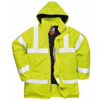 Parka Bizflame Rain de Alta Visibilidad, Ignífuga y Antiestática, Color Amarillo, Tamaño 5XL