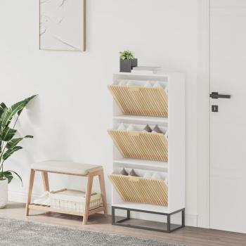 Zapatero blanco de madera multicapa 52x25x120 cm