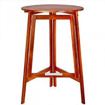 Mesa de bar plegable de madera de acacia Ø80 cm, altura 110 cm, redonda, para exteriores e interiores