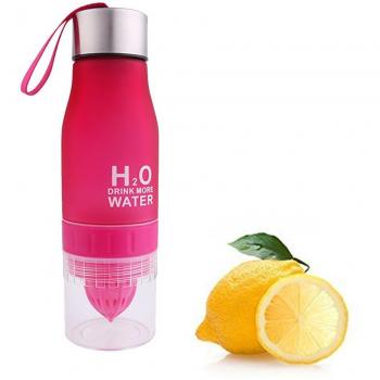 Vasos limón 650 ml botella de agua H2O Infusing salud zumo infusor exprimidor taza deportes al aire libre botella de agua – ahorrar su dinero y hidrato la forma sana – varios colores, rojo