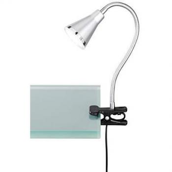 Lámpara de pinza LED Arras 1x4W 350lm 3000K con interruptor y diseño flexible, titanio