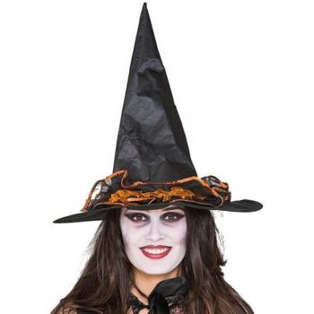 Sombrero de Bruja con Adornos Naranjas