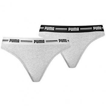 Puma Pack de 2 Stringtangas Gris para Mujer - Talla L, Composición: 57% Algodón, 38% Modal, 5% Elastano