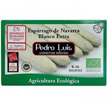 Espárragos blancos ecológicos IGP de Navarra medianos 8-16 piezas lata 250 g neto escurrido