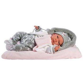 Llorens Llorens 18006 Muñeca Reborn 42 cm, Gris, Beige