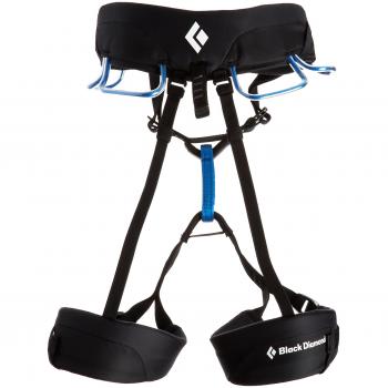 Black Diamond Arnés de Escalada Momentum DS 651051, Negro y Azul, XS/M