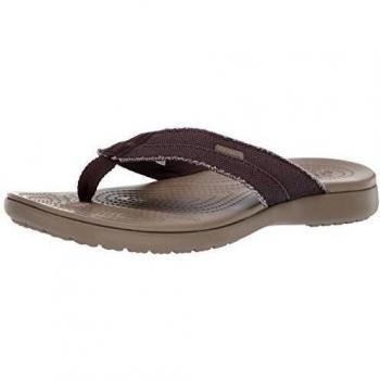 Crocs Santa Cruz Canvas Flip Men, Zapatos de Playa y Piscina para Hombre, Marrón