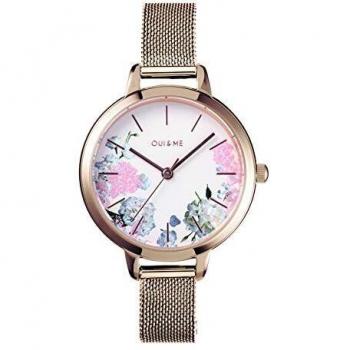 Oui & Me Petite Fleurette Women's Quartz Watch - White Dial, Rose Gold Tone, Stainless Steel